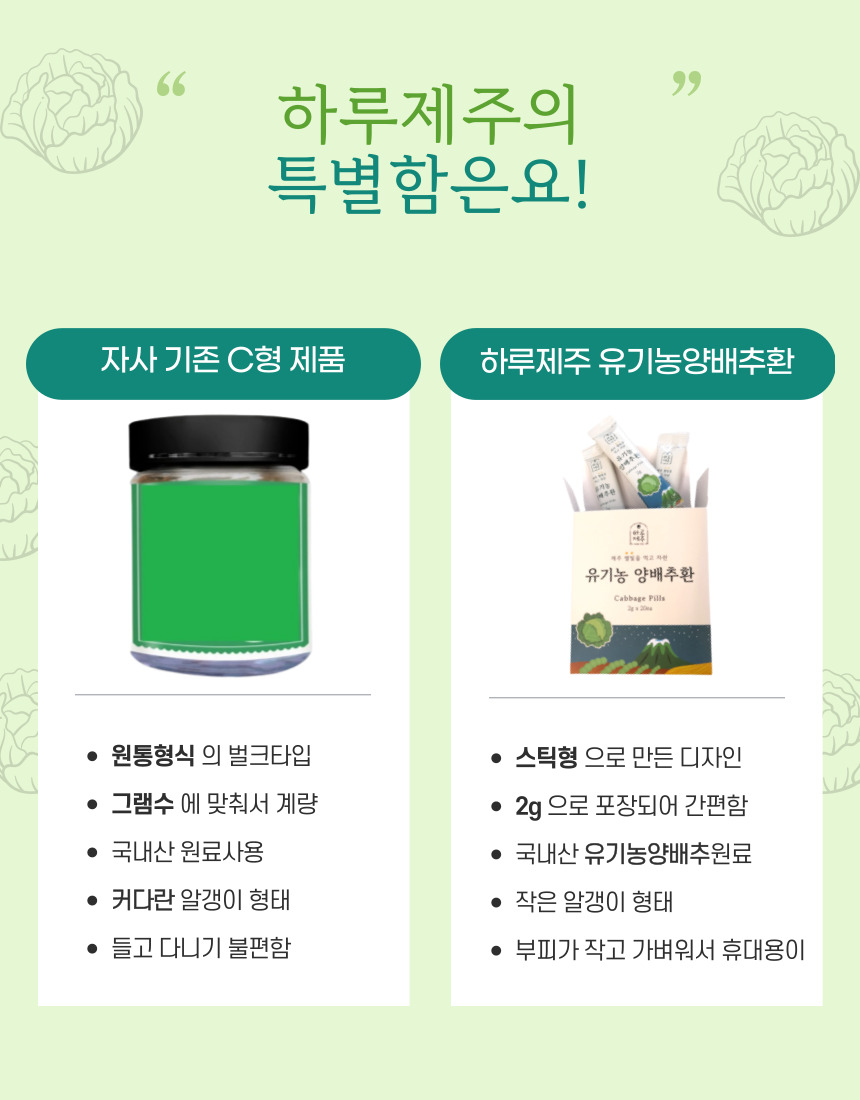 하루제주유기농양배추환 2gx20스틱 4개입 80스틱 상세 4